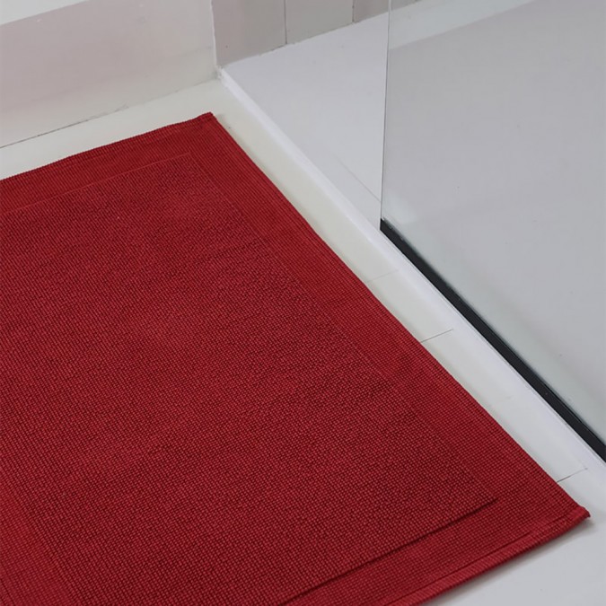 Tapis de bain Grand Hôtel en coton Rouge