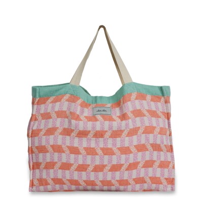 Bolso fouta Urean Mandarina en tejido Jacquard