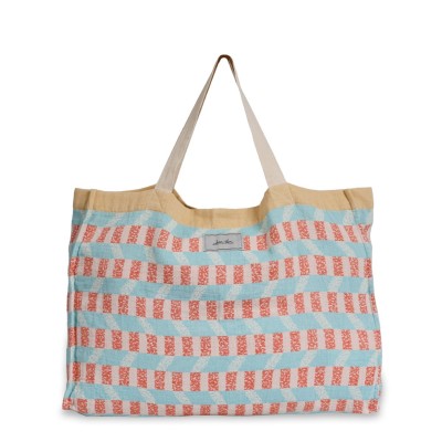 Bolsa de playa Urean Tangerine en azul hechizante