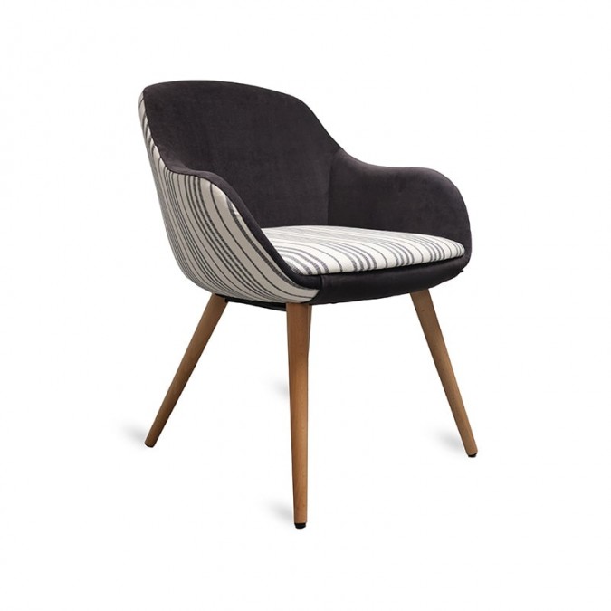 Azal Itsaso Carbon/ Souraide armchair in dark colours for your living room