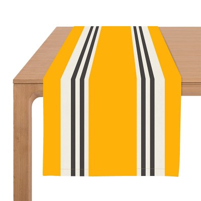 Ainhoa yellow and white striped table runner