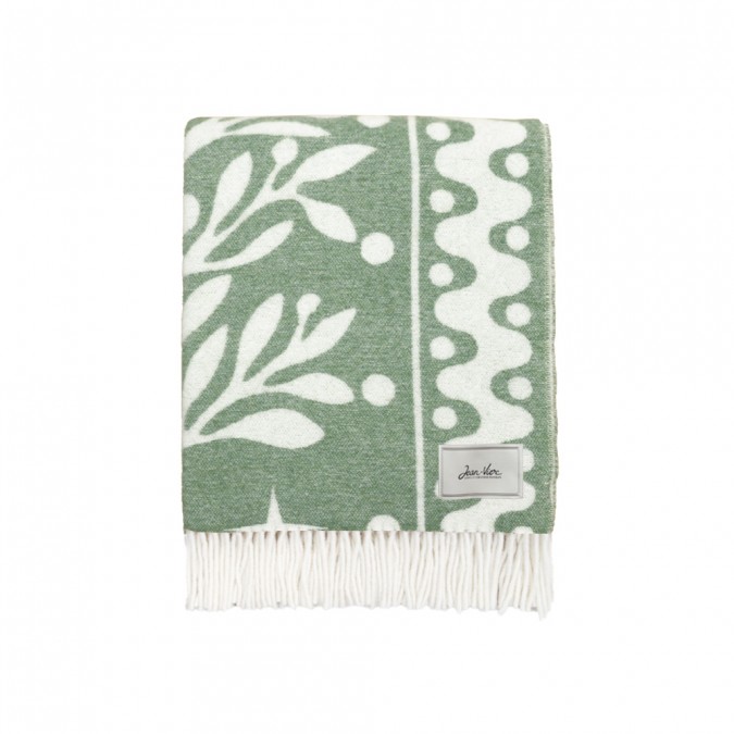 Herbarium Throw from the Goxo range in Olive Green