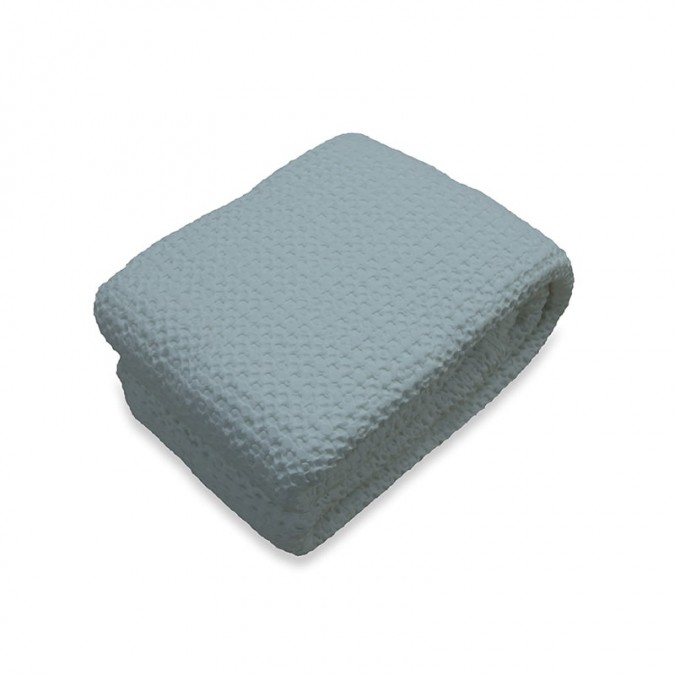 Blue cotton honeycomb blanket