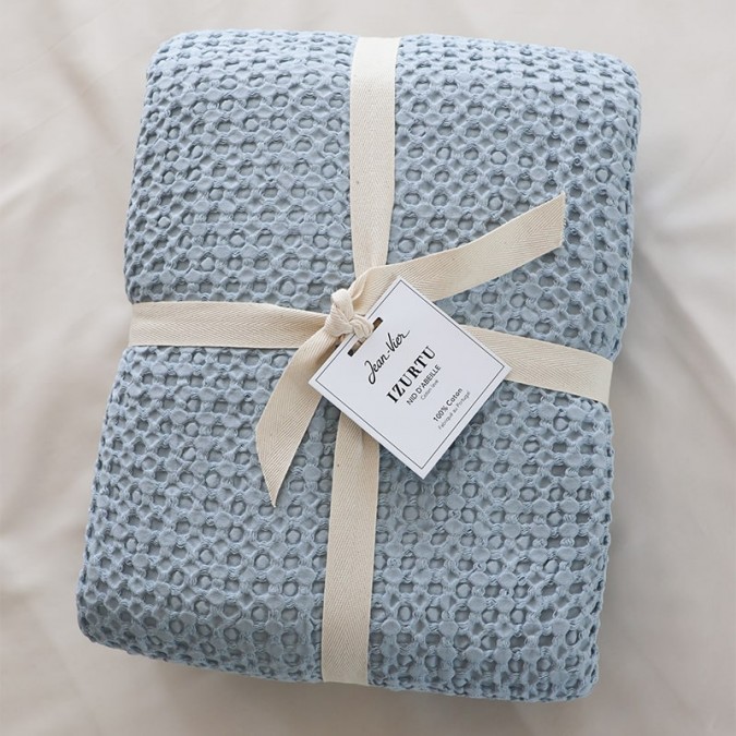 Elegant sky blue throw for decoration