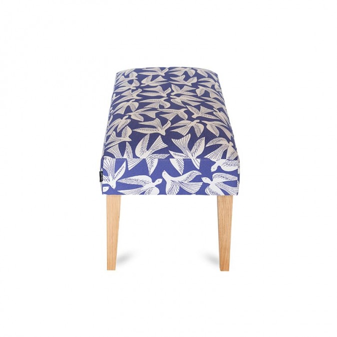 Blue and white top-of-the-range wooden pedestal bench