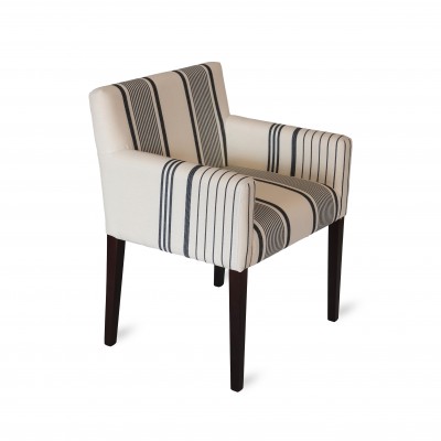 Top-of-the-range white and grey striped armchair