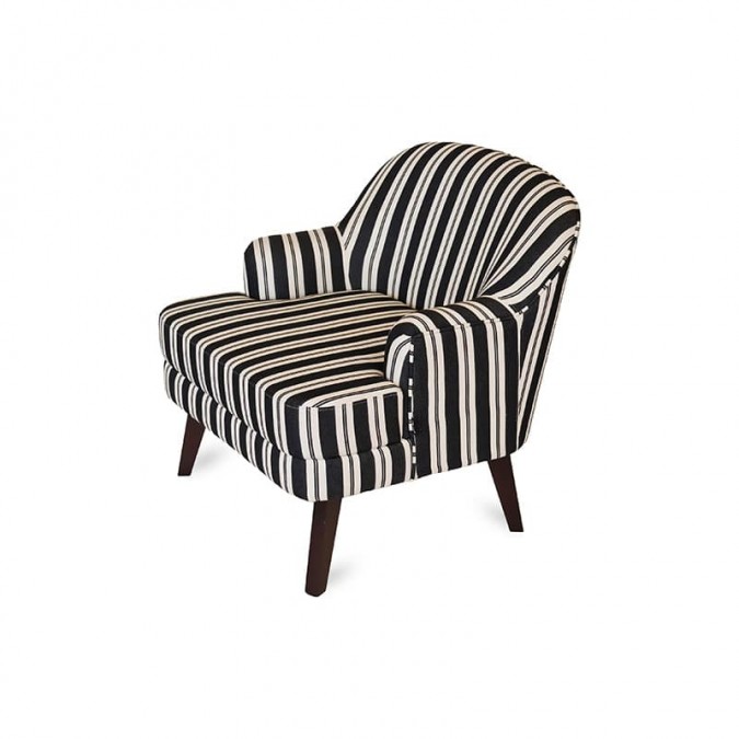 Top-of-the-range armchair in trendy black and white stripes