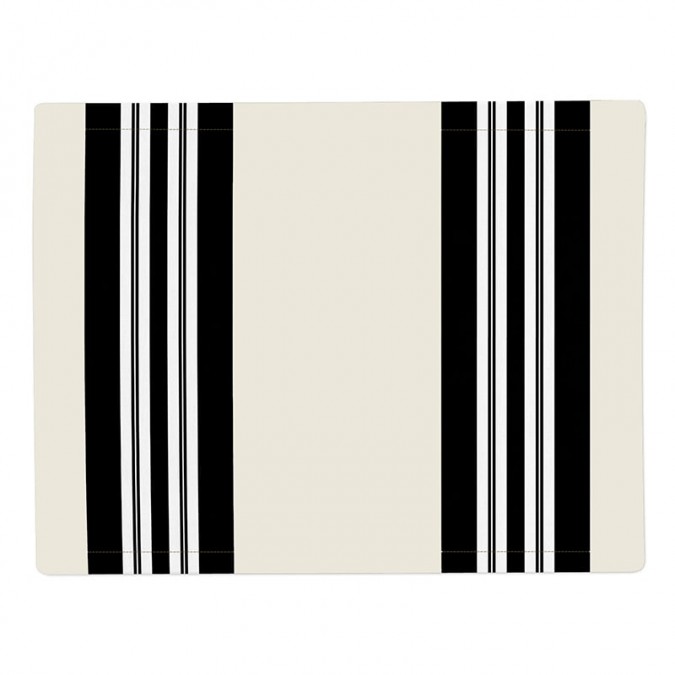 beige and black stripes place mat natural chic decoration