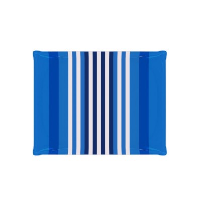 Chic and contemporary blue-striped decorative tray