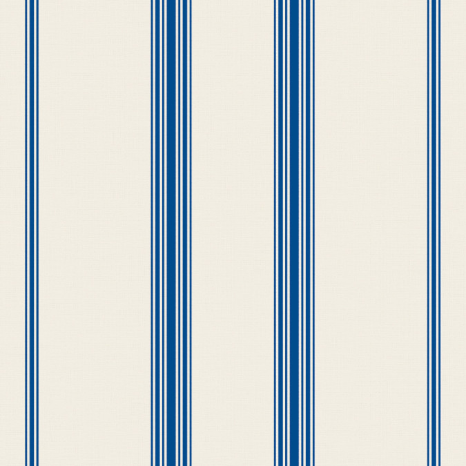 White and blue striped linen and cotton  forcurtain and tablecloth by the metre